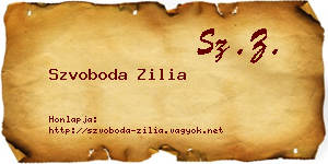 Szvoboda Zilia névjegykártya